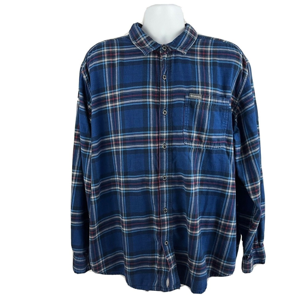Columbia Regular Fit Men's Flannel Shirt Size 2XL L/S Camping Button Front